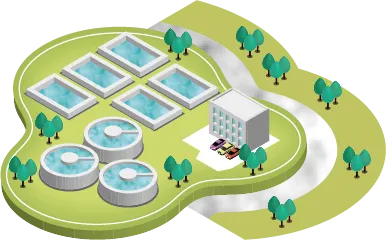 浄水場のイメージイラスト